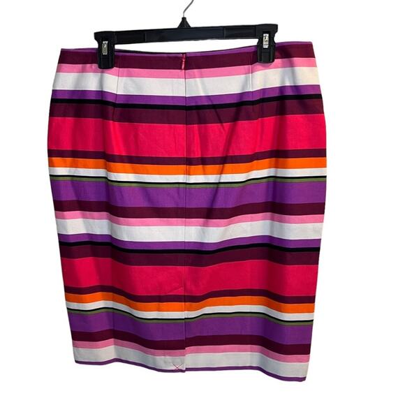 Liz Claiborne Women's Pencil Skirt Beach Rose Purple Pink White Stripe Sz 12 NWT - Picture 4 of 10